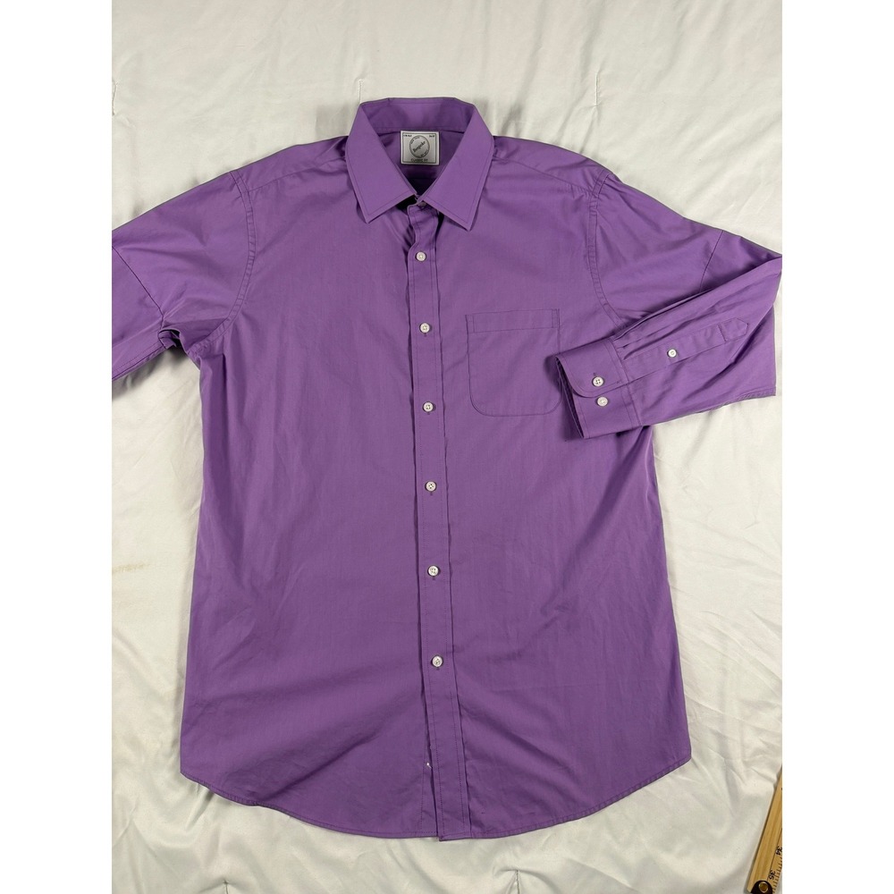 Bespoke Mens Classic Fit Altered Purple Long Sleeve Button Down Shirt 16-16.5